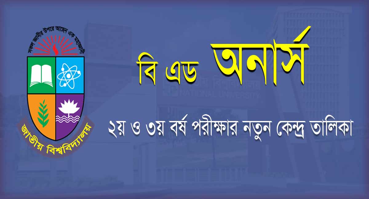 NU BEd Honours Exam New Center List 2021