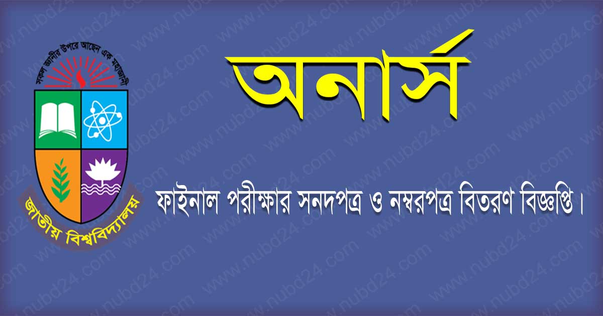 NU Honours Final Certificate distribution 2021
